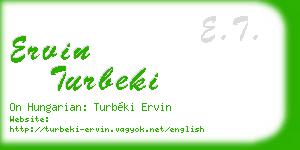 ervin turbeki business card