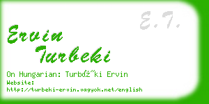 ervin turbeki business card